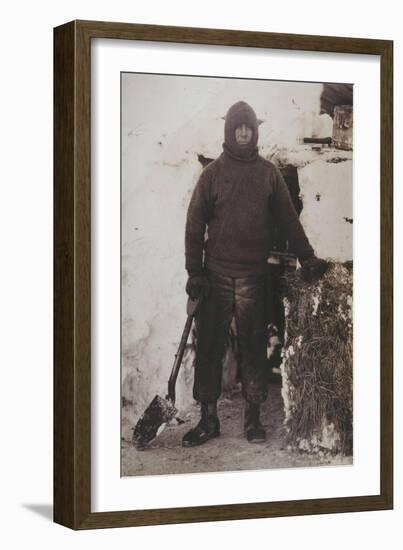 Captain L.E.G. Oates by the Stable Door, 1911-Herbert Ponting-Framed Giclee Print