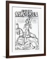 Captain Luis De Avalos Killing an Inca (Woodcut)-Felipe Huaman Poma De Ayala-Framed Giclee Print