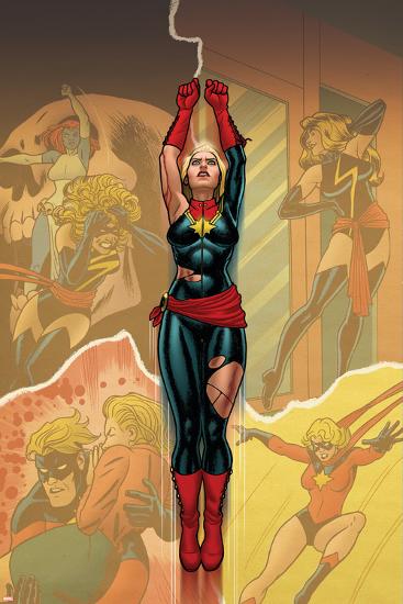 Captain Marvel #14 Cover: Captain Marvel , Ms. Marvel, Mystique-Joe Quinones-Lamina Framed Poster
