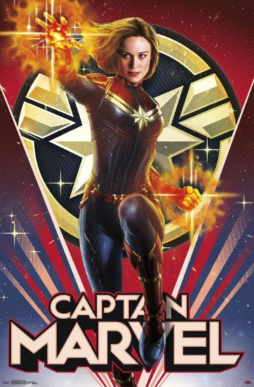 CAPTAIN MARVEL - HEROIC-null-Lamina Framed Poster