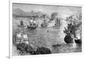 Captain Morgan's Defeat of the Spanish Fleet, 1660S-null-Framed Giclee Print