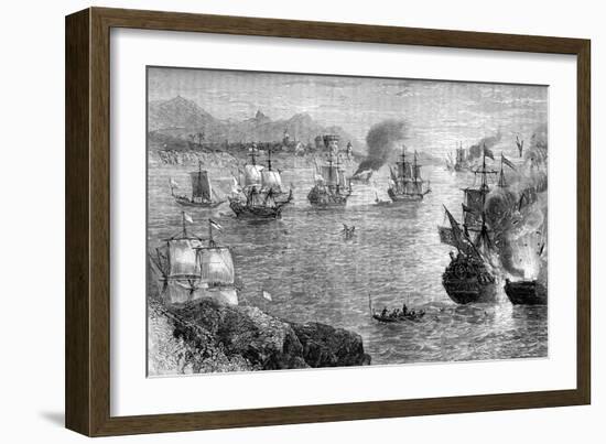 Captain Morgan's Defeat of the Spanish Fleet, 1660S-null-Framed Giclee Print