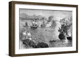 Captain Morgan's Defeat of the Spanish Fleet, 1660S-null-Framed Giclee Print