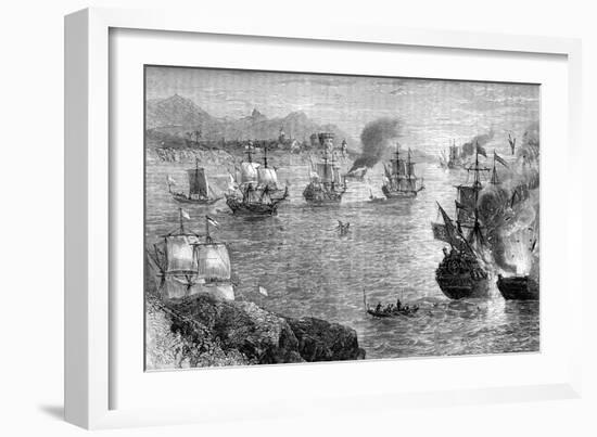 Captain Morgan's Defeat of the Spanish Fleet, 1660S-null-Framed Giclee Print