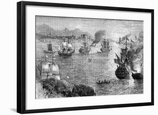 Captain Morgan's Defeat of the Spanish Fleet, 1660S-null-Framed Giclee Print