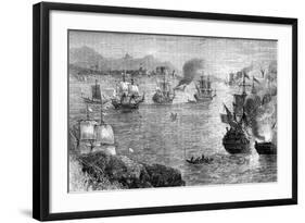 Captain Morgan's Defeat of the Spanish Fleet, 1660S-null-Framed Giclee Print