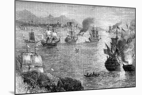 Captain Morgan's Defeat of the Spanish Fleet, 1660S-null-Mounted Giclee Print