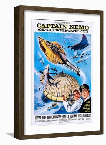 Captain Nemo and the Underwater City-null-Framed Art Print