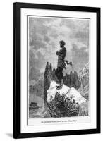 Captain Nemo Climbing a Rock, Illustration from "20,000 Leagues under the Sea"-Alphonse Marie de Neuville-Framed Giclee Print