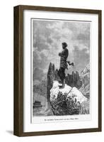 Captain Nemo Climbing a Rock, Illustration from "20,000 Leagues under the Sea"-Alphonse Marie de Neuville-Framed Giclee Print