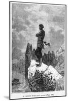 Captain Nemo Climbing a Rock, Illustration from "20,000 Leagues under the Sea"-Alphonse Marie de Neuville-Mounted Giclee Print