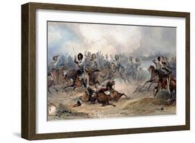 Captain Norman Ramsay, Royal Horse Artillery, Galloping His Troop Through the French Army to…-George Bryant Campion-Framed Giclee Print