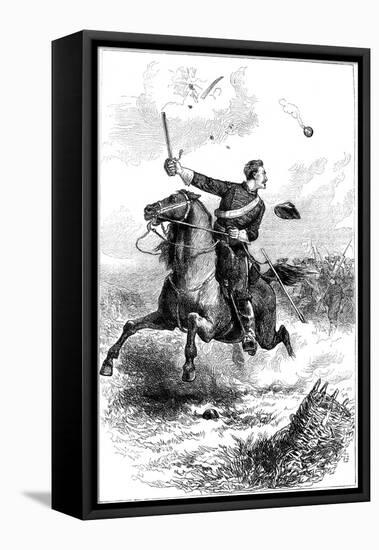 Captain Northrop Leading the Attack at Knoxville, Tennessee, American Civil War, 1863-null-Framed Stretched Canvas