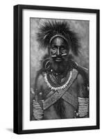 Captain of a Company of Cannibal Fighting Men, New Guinea, 1922-null-Framed Giclee Print