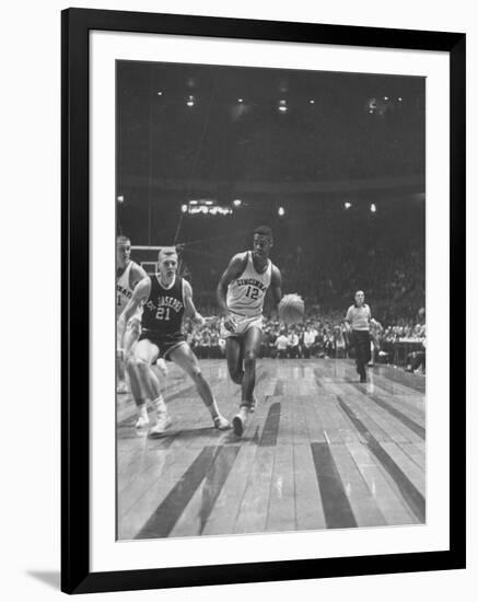 Captain of Cincinnati University Oscar Robertson During Game with St. Joseph's College-Yale Joel-Framed Photographic Print