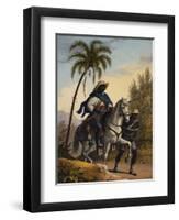 Captain of the Forest with a Prisoner, Voyage Pittoresque Dans Le Bresil-Johann Moritz Rugendas-Framed Giclee Print