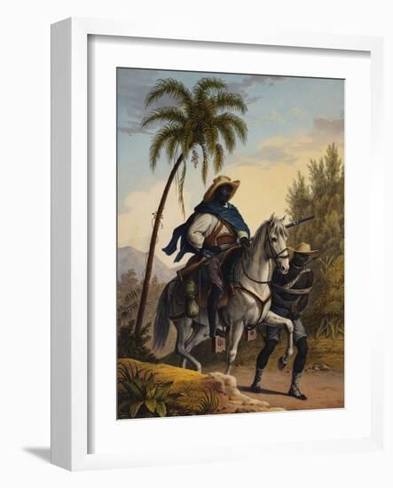 Captain of the Forest with a Prisoner, Voyage Pittoresque Dans Le Bresil-Johann Moritz Rugendas-Framed Giclee Print