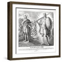 Captain of the Lord's host outside Jericho, Joshua-Julius Schnorr von Carolsfeld-Framed Giclee Print