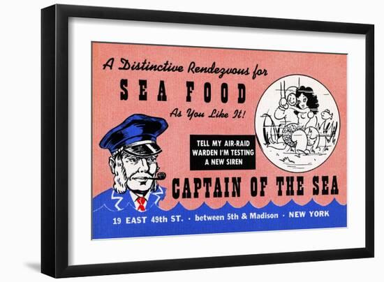 Captain Of The Sea-Curt Teich & Company-Framed Art Print