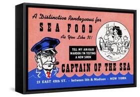 Captain Of The Sea-Curt Teich & Company-Framed Stretched Canvas