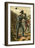 Captain Peel with the Burning Fuse-English School-Framed Giclee Print