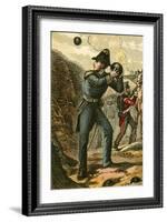 Captain Peel with the Burning Fuse-English School-Framed Giclee Print