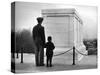 Captain Roger D. Reid Visiting the Unknown Soldier's Tomb with His Son-George Strock-Stretched Canvas