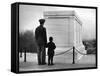 Captain Roger D. Reid Visiting the Unknown Soldier's Tomb with His Son-George Strock-Framed Stretched Canvas
