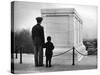 Captain Roger D. Reid Visiting the Unknown Soldier's Tomb with His Son-George Strock-Stretched Canvas