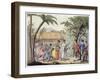 Captain Samuel Wallis being received by Queen Oberea on the Island of Tahiti, 1767 (19th century)-Gallo Gallina-Framed Giclee Print