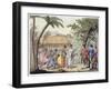 Captain Samuel Wallis being received by Queen Oberea on the Island of Tahiti, 1767 (19th century)-Gallo Gallina-Framed Giclee Print