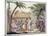Captain Samuel Wallis being received by Queen Oberea on the Island of Tahiti, 1767 (19th century)-Gallo Gallina-Mounted Giclee Print