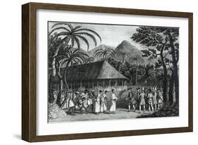 Captain Samuel Wallis Being Received by Queen Oberea on the Island of Tahiti-John Webber-Framed Giclee Print