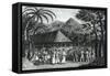 Captain Samuel Wallis Being Received by Queen Oberea on the Island of Tahiti-John Webber-Framed Stretched Canvas