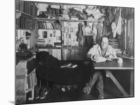 Captain Scott in His Den at Winter Quarters, During the Terra Nova Expedition-Herbert Ponting-Mounted Photographic Print