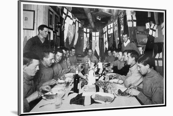 'Captain Scott's last Birthday Dinner', Antarctica, June 6th 1911-Herbert Ponting-Mounted Photographic Print