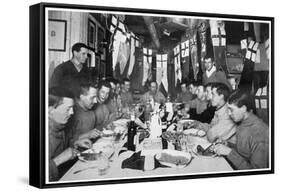 'Captain Scott's last Birthday Dinner', Antarctica, June 6th 1911-Herbert Ponting-Framed Stretched Canvas