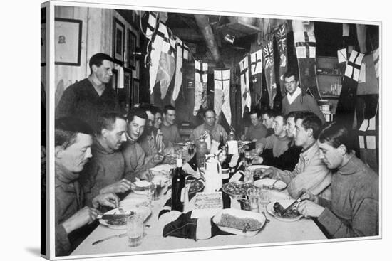 'Captain Scott's last Birthday Dinner', Antarctica, June 6th 1911-Herbert Ponting-Stretched Canvas