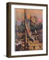 Captain Smollett Defies the Mutineers: Then Climbing on the Roof, He with His Own Hand Ran up the C-Newell Convers Wyeth-Framed Giclee Print