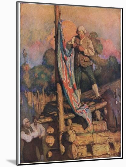 Captain Smollett Defies the Mutineers: Then Climbing on the Roof, He with His Own Hand Ran up the C-Newell Convers Wyeth-Mounted Giclee Print