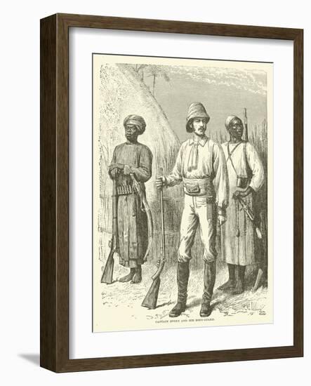 Captain Speke and His Body-Guard-null-Framed Giclee Print