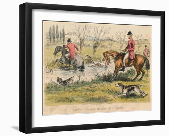 Captain Spurrier Cut Down by Romford, 1865-John Leech-Framed Giclee Print