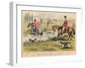 Captain Spurrier Cut Down by Romford, 1865-John Leech-Framed Giclee Print