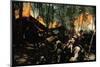 Captain Vernon Gillespie Contacting His Base Camp While Vietnamese Soldiers Burn Viet Cong Hideout-Larry Burrows-Mounted Photographic Print