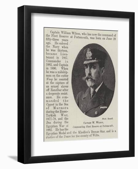 Captain W Wilson, Commanding Fleet Reserve at Portsmouth-null-Framed Giclee Print