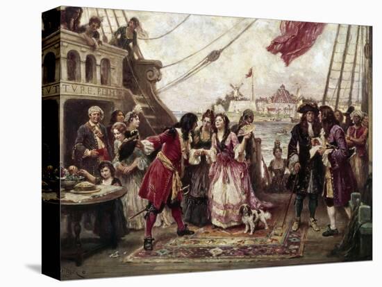 Captain William Kidd in New York Harbor-Jean Leon Gerome Ferris-Stretched Canvas