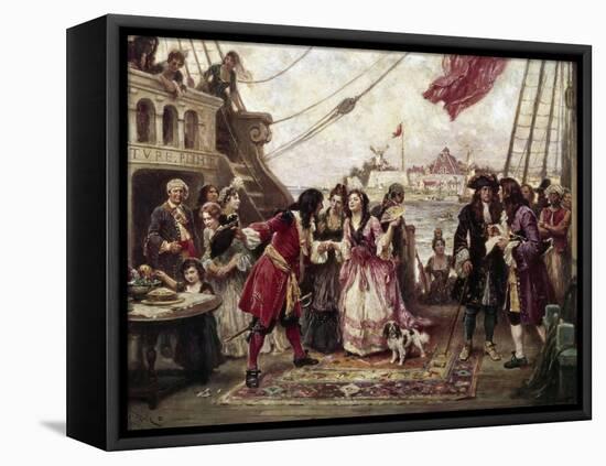 Captain William Kidd in New York Harbor-Jean Leon Gerome Ferris-Framed Stretched Canvas