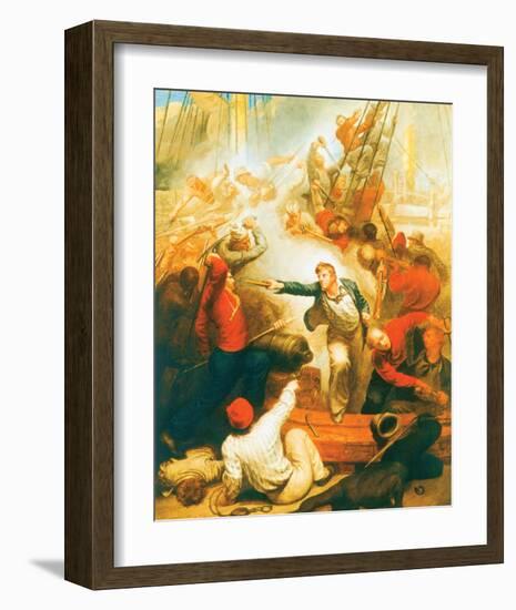 Captain William Rogers Capturing The Jeune Richard I-Samuel Drummond-Framed Premium Giclee Print