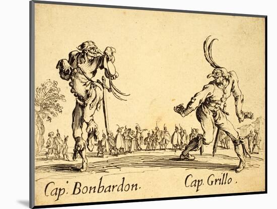 Captains Bonbardon and Grillo, 1622-Jacques Callot-Mounted Giclee Print