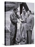 Captains Yeager and Fitzgerald with Larry Bell-null-Stretched Canvas